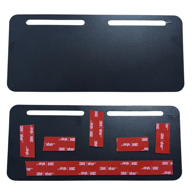 PORTA PLACA FANTASMA NEGRO CON CINTA 3M